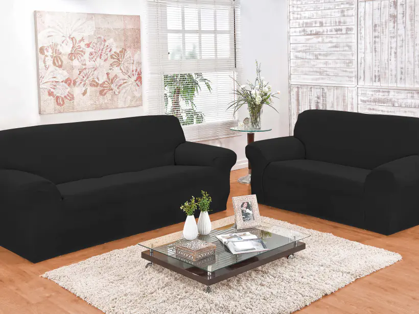 Capa de Sofa Estilo na cor preto