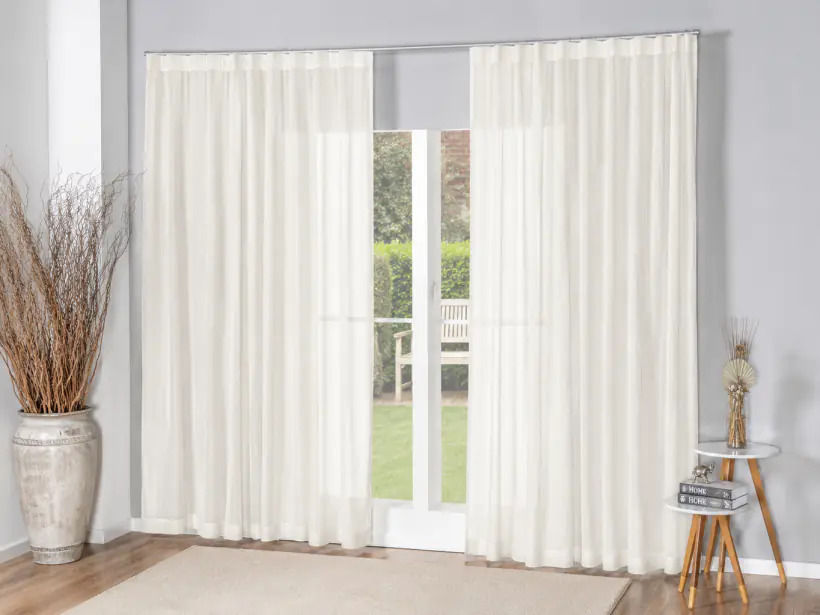 Cortina Safira na cor off white