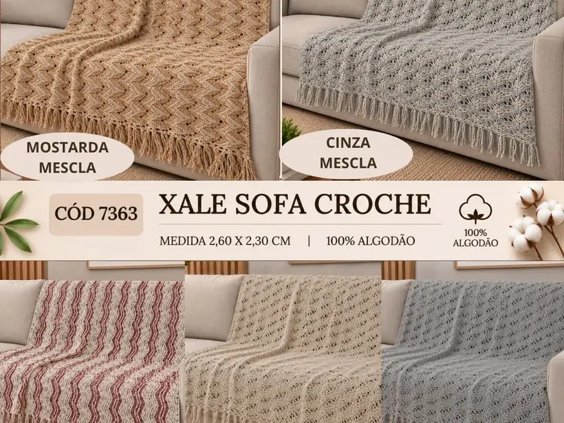 XALE DE SOFA CROCHÊ