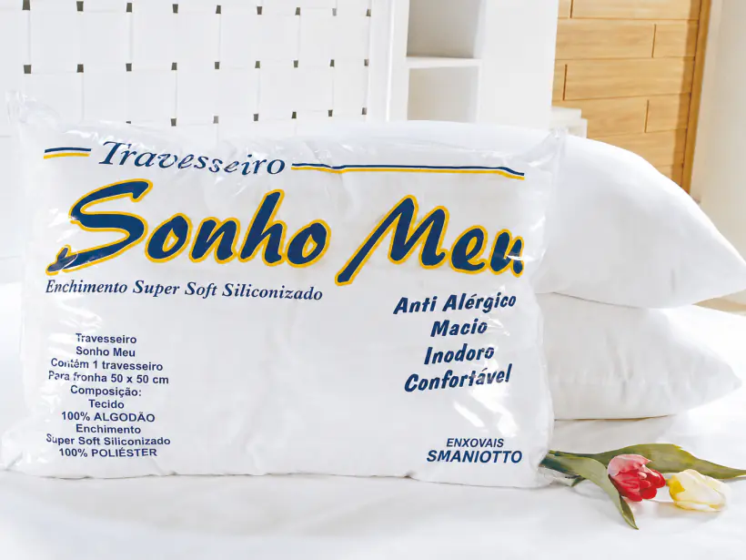 Travesseiro Sonho Meu e Seda na cor sonho meu